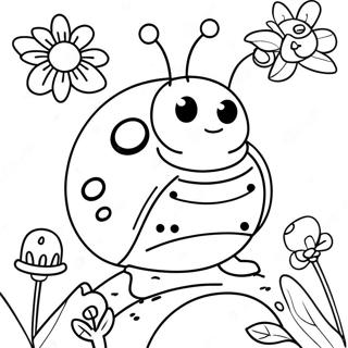 Glad Marihone Med Blomster Fargeleggingsside 15987-3489