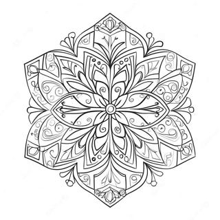 Geometrisk Snofnugg Fargeleggingsside 16168-3541