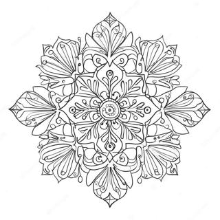 Geometrisk Snofnugg Fargeleggingsside 16168-3542