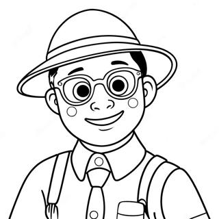 Blippi I En Fargerik Hatt Fargeleggingsside 16262-3553