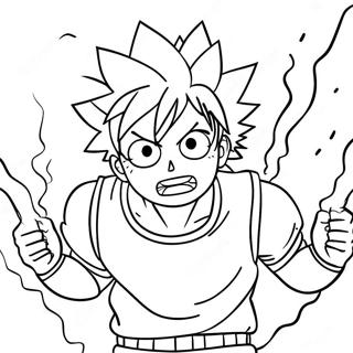 Katsuki Bakugo Eksploderende Kraft Fargeleggingsark 16635 3636