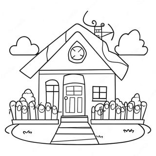 Fargeleggingsside Med Fargerik Hus Fra Toca Boca 17978 3937