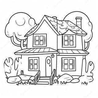 Fargeleggingsside Med Fargerik Hus Fra Toca Boca 17978 3938