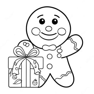 Pepperkakemann Holder En Gave Fargeleggingsside 18355 4020