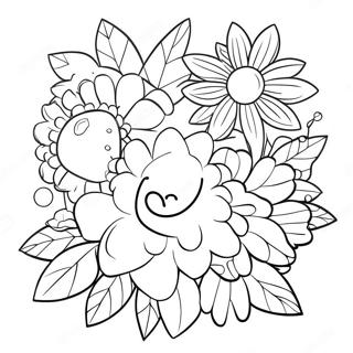 Fargerike Sommerblomster Fargeleggingsside 18621-4068