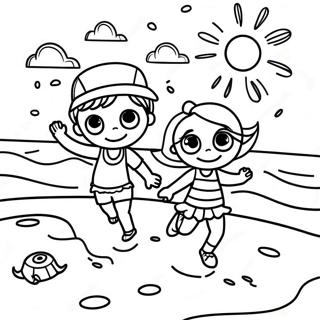 Lekende Barn Pa Stranden Fargeleggingsside 18622-4072