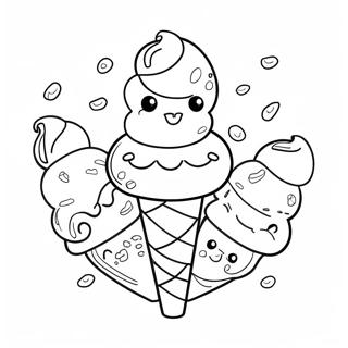 Sote Iskremkjegler Fargeleggingsside 18623-4073