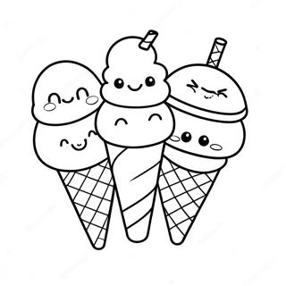 Sote Iskremkjegler Fargeleggingsside 18623-4075