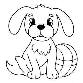 Sot Hund Med Ball Fargeleggingsside 1899-915