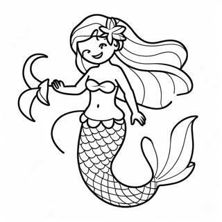 Elegant Havfrue Med Flytende Har Fargeleggingsside 1994-2128