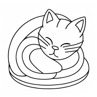 Sovnig Katt Som Sover Fargeleggingsside 2174 2793