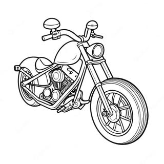 Chopper Motorsykkel Med Flammer Fargeleggingsside 23315-5091