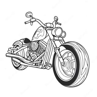 Chopper Motorsykkel Med Flammer Fargeleggingsside 23315-5092