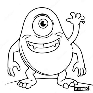 Mike Wazowski Med Et Stort Smil Fargeleggingsside 25077-5461