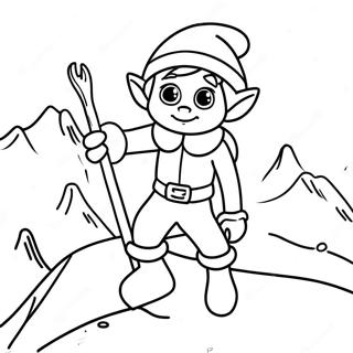 Eventyrlig Alv Pa En Snofylt Fjell Fargeleggingsside 25166-5497