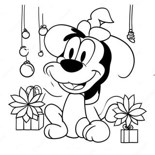 Goofy Med Julelys Fargeleggingsside 25894-5653