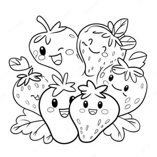 Glad Jordbaerfamilie Fargeleggingsside 26075-5689