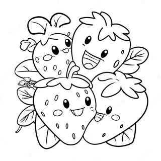 Glad Jordbaerfamilie Fargeleggingsside 26075-5691