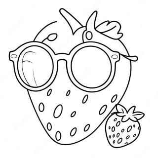 Jordbaer Med Solbriller Fargeleggingsside 26076-5693