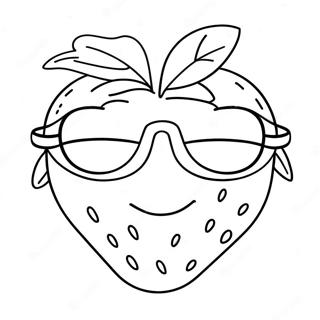Jordbaer Med Solbriller Fargeleggingsside 26076-5694