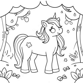 Sot Enhjorning I En Fantasiskog Fargeleggingsside 289 282