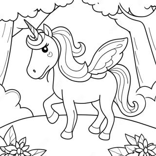 Sot Enhjorning I En Fantasiskog Fargeleggingsside 289 283