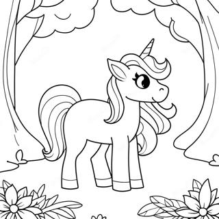 Sot Enhjorning I En Fantasiskog Fargeleggingsside 289 284