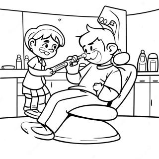 Modig Barn Hos Tannlegen Fargeleggingsside 29037-6323