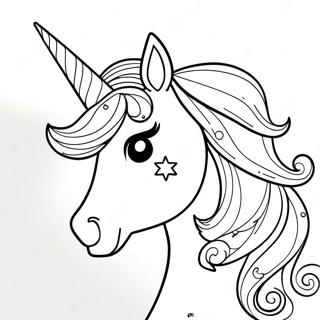 Elegant Enhjorning Med Glitrende Manke Fargeleggingsside 290 50