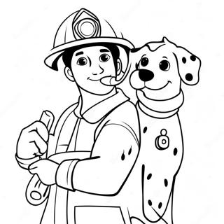 Brannmann Med Dalmatinerhund Fargeleggingsside 30302-6610