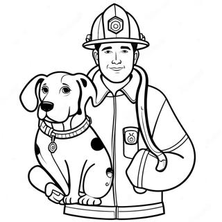 Brannmann Med Dalmatinerhund Fargeleggingsside 30302-6611