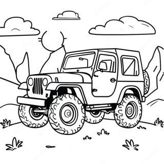 Fargerik Jeep I Fjellene Fargeleggingsside 30814-6721