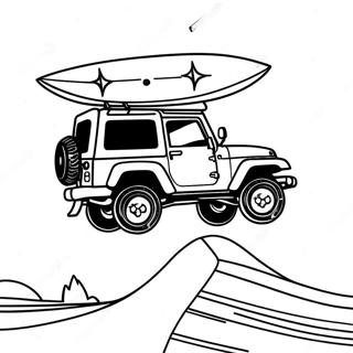 Jeep Med Surfebrett Pa Taket Fargeleggingsside 30815-6726