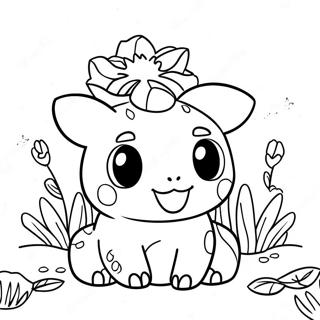 Sot Bulbasaur I En Blomsterhage Fargeleggingsside 34159-7454