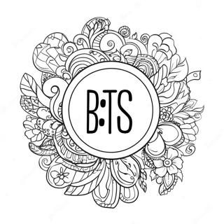 Bts Logo Med Fargerik Bakgrunn Fargeleggingsside 34436-7517