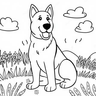 Majestetisk Tysk Schaefer I En Eng Fargeleggingsside 35058-7657