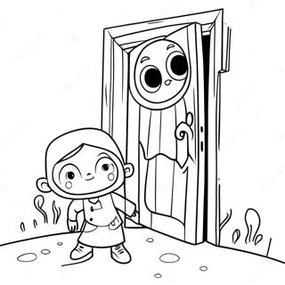 Coraline Utforsker Den Mysteriske Doren Fargeleggingsside 36986-8085