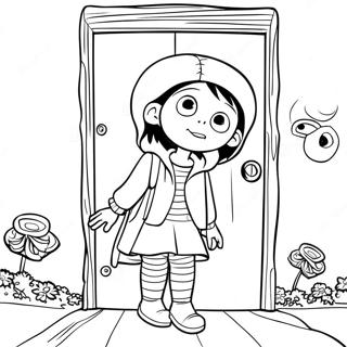 Coraline Utforsker Den Mysteriske Doren Fargeleggingsside 36986-8087