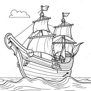 Fargerik Piratskip Pa Havet Fargeleggingsside 37170-8114