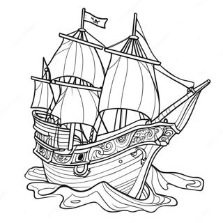 Fargerik Piratskip Pa Havet Fargeleggingsside 37170-8115