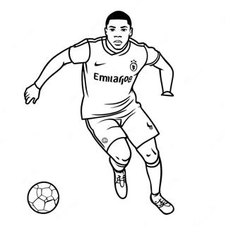 Kylian Mbappe Loper Med Ballen Fargeleggingsside 38186-8351