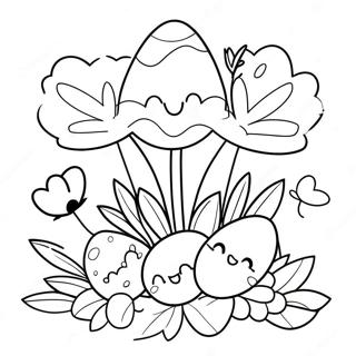 Varblomster Og Paskeegg Fargeleggingsside 382-2415