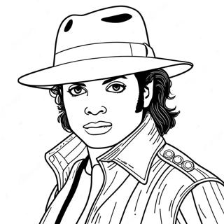 Michael Jackson I Fedora Hatt Fargeleggingsside 40545 8862