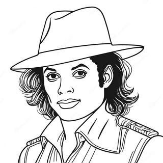 Michael Jackson I Fedora Hatt Fargeleggingsside 40545 8863