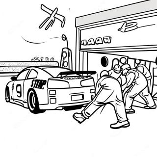 Nascar Pit Stop Scene Fargeleggingsside 41822-9143