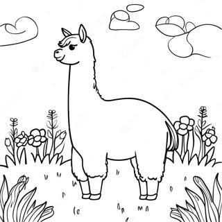 Lama I En Blomstereng Fargeleggingsside 42637 9324