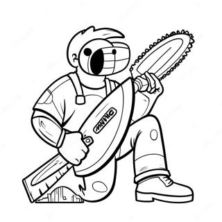 Chainsaw Man Med Motorsag Fargeleggingsside 42732-9352