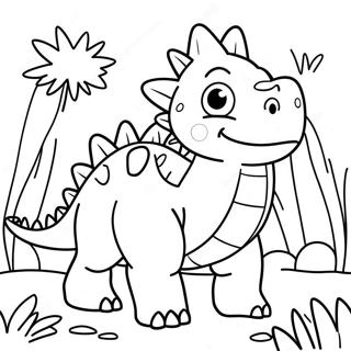 Vennlig Stegosaurus Fargeleggingsside 43291-9456