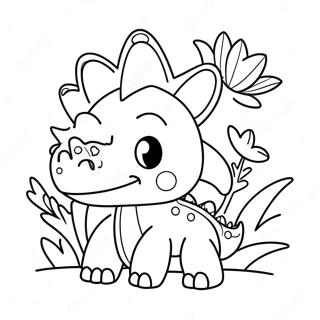 Sot Stegosaurus Med Blomster Fargeleggingsside 43294-9467