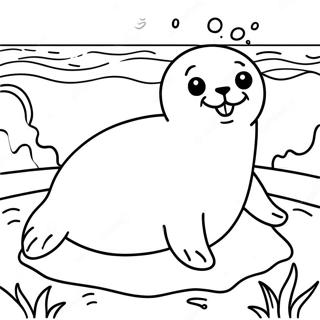 Glad Sel Som Solbader Fargeleggingsside 43553-9531